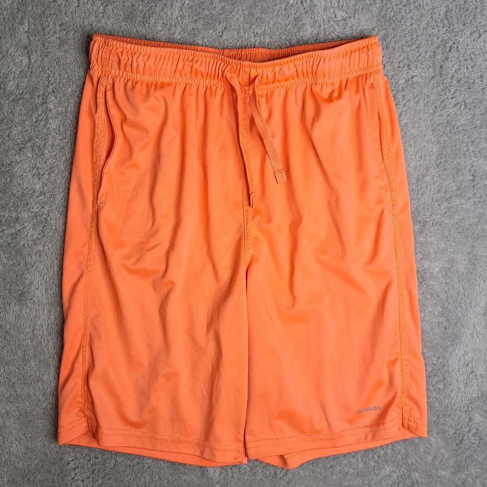 Athletic Works Boys DriWorks Performance Shorts XL Orange Drawstring Pockets